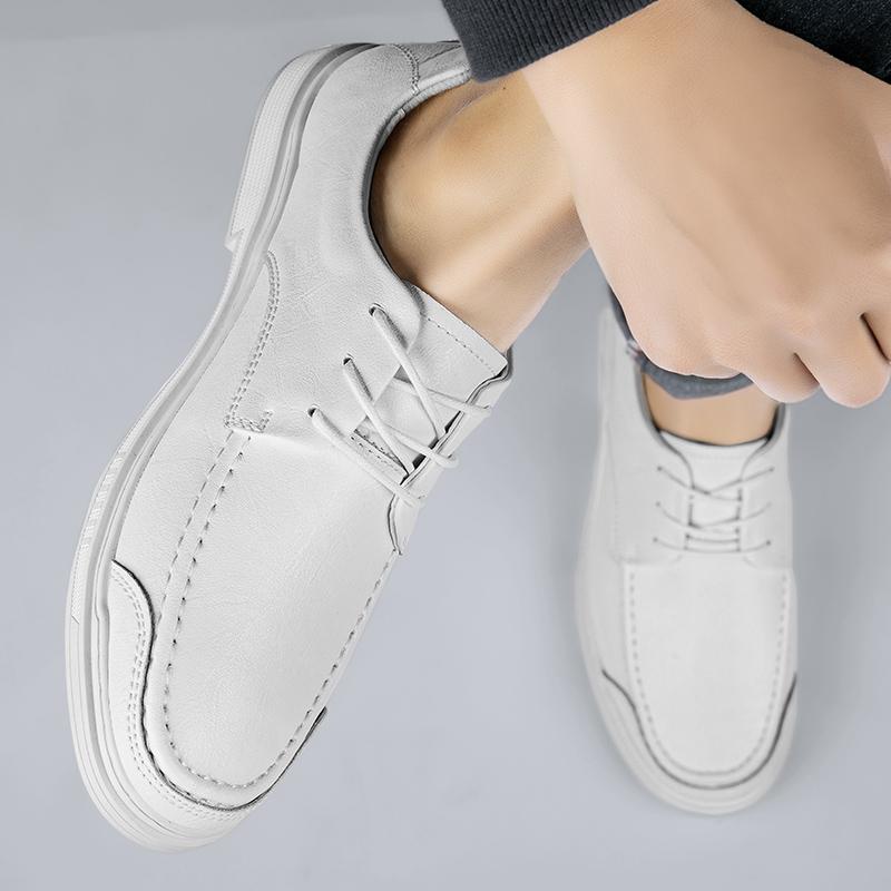 Fashion Summer New Breathable Punching Leather Casual Shoes Luxury Brand Men Classic Oxfords Business Formal Lace Up Leather Dress Shoes