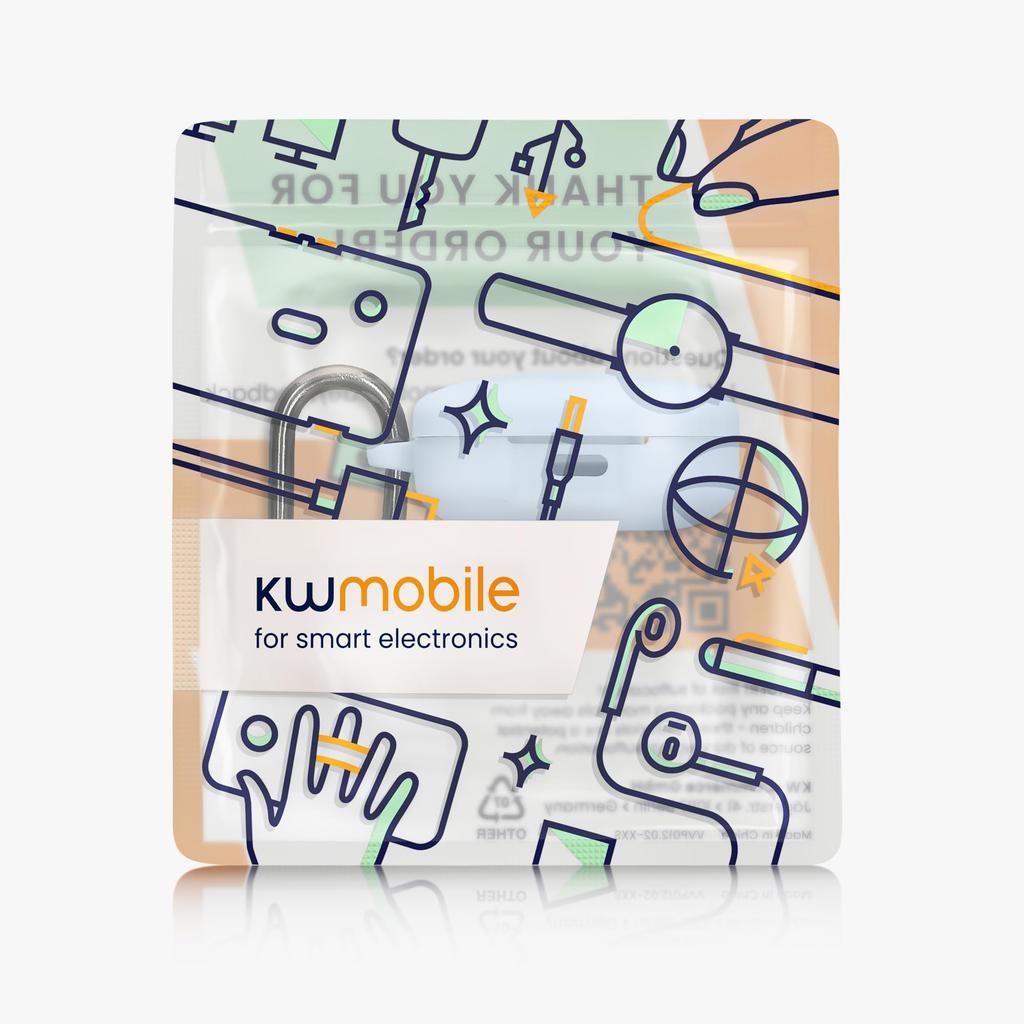 Kwmobile Earphone Case for Xiaomi Redmi Buds 6 Active Wireless Light Blue - Earphones, Silicone, Drop-Resistant,