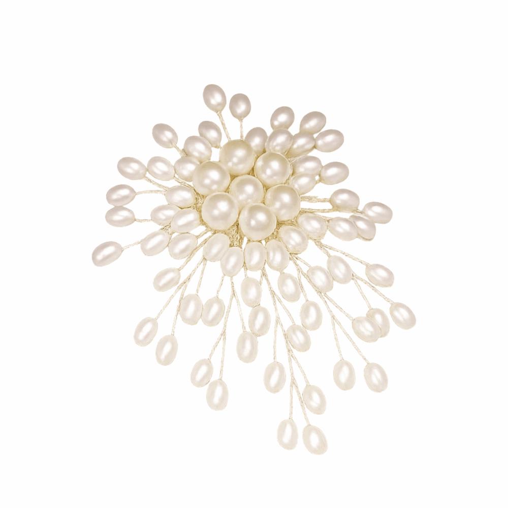 Woven Imitation Lapel Pin Badge Elegant Pearl Fashion Jewelry Pearl Flower Brooch  Special Events