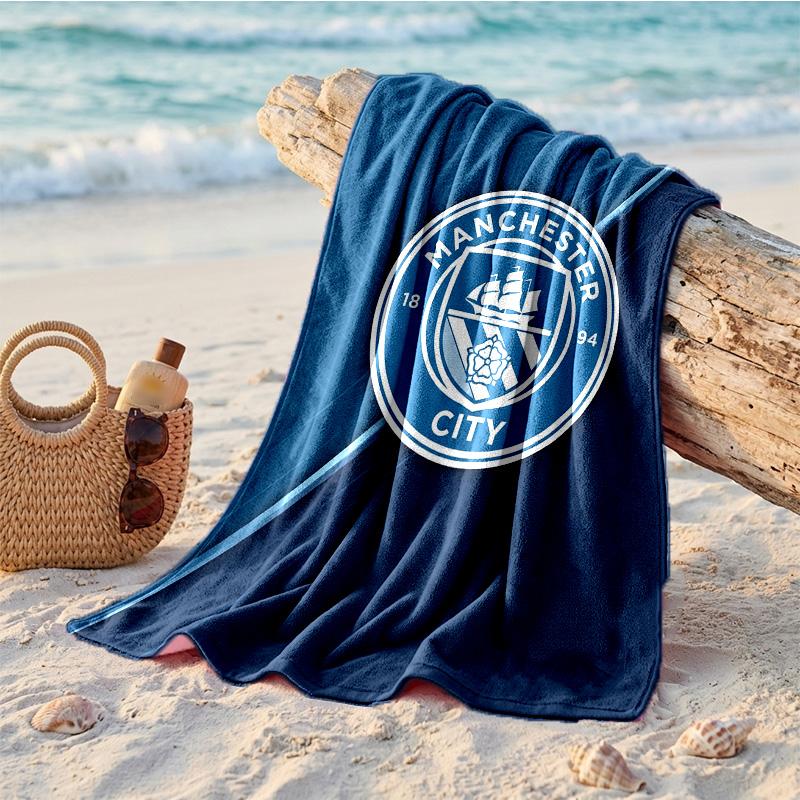 Asciugamano da Spiaggia Tema Manchester City Morbido Asciugatura Rapida?Asciugamano Asciutto Per Vacanze Estive Al Mare Nuoto