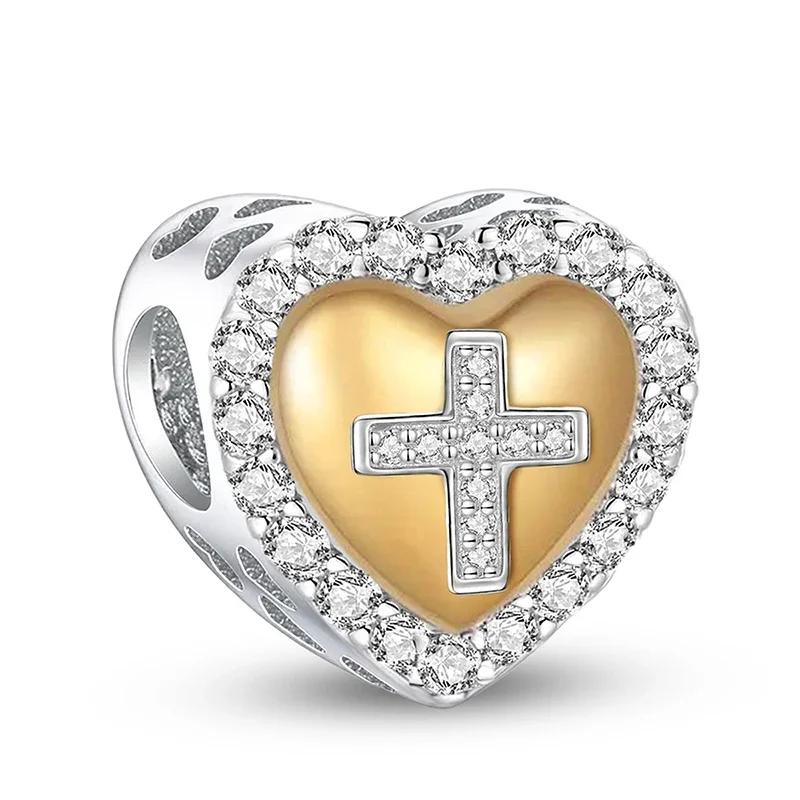 Copper Metal Multiple Love Heart Charm Bead Components Bead Components Compatible With Do It Yourself Bracelet High Quality Fine Jewelry Bangle Craft