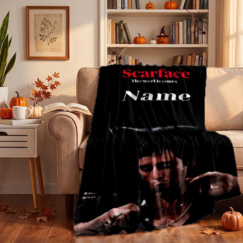 scarface Custom Flannel Blankets Soft Warm Cozy Throws for Home Decor Holiday Gifts
