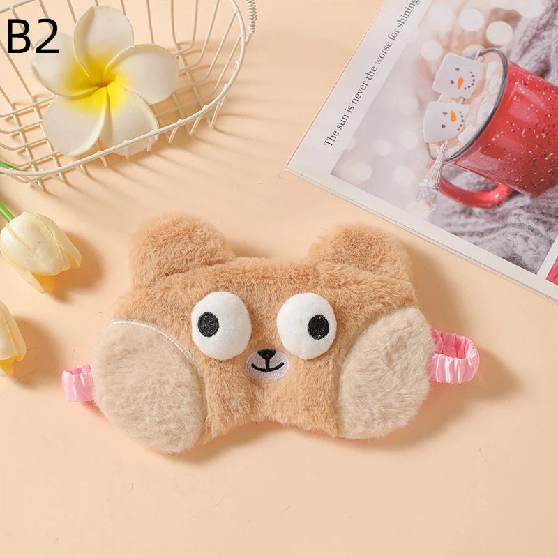 Cute Cartoon Plush Sleep Eye Mask Light Blocking Sleeping Eye Cover Protective Eye Mask Comfortable Soft