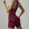 Tie-Dye High Waist Bauchkontrolle Schnelltrocknende Yoga-Shorts