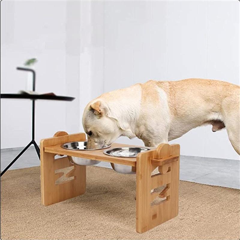 Adjust Tilted Pet Feeders Double Bowl for Food & Water Feeding Bowl Elevated Cats Bowl AntiSlip Cats Feeders Dishware