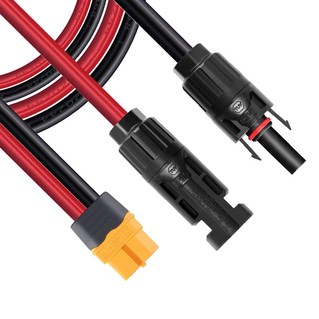 Charging Cable Connection Cable 0.6m Female Solar Panel Low Resistance PVC Solar Generator Firmly Dock Low Power Suitable