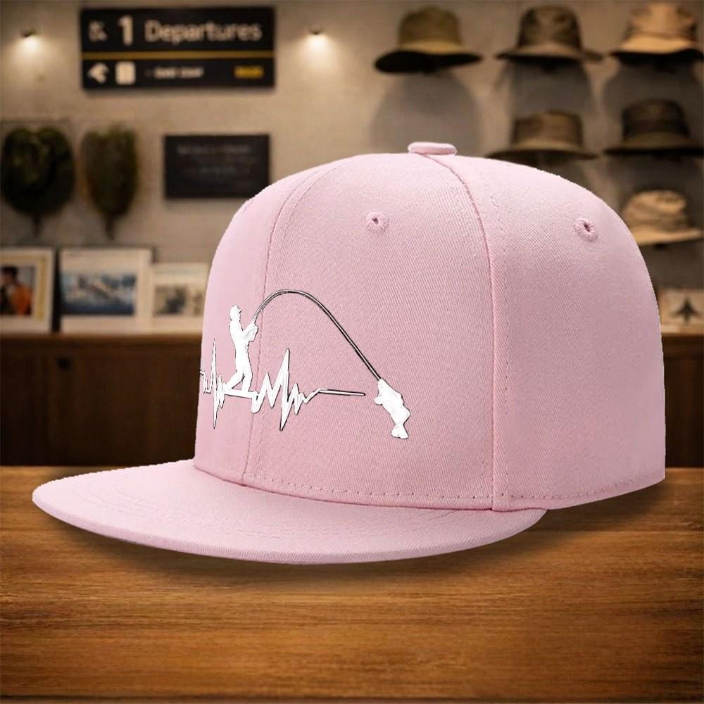 Fishing Heartbeat Lifeline FisherUnisex Baseball Cap Polyester Snapback Hat Casual Unisex Adult One Size