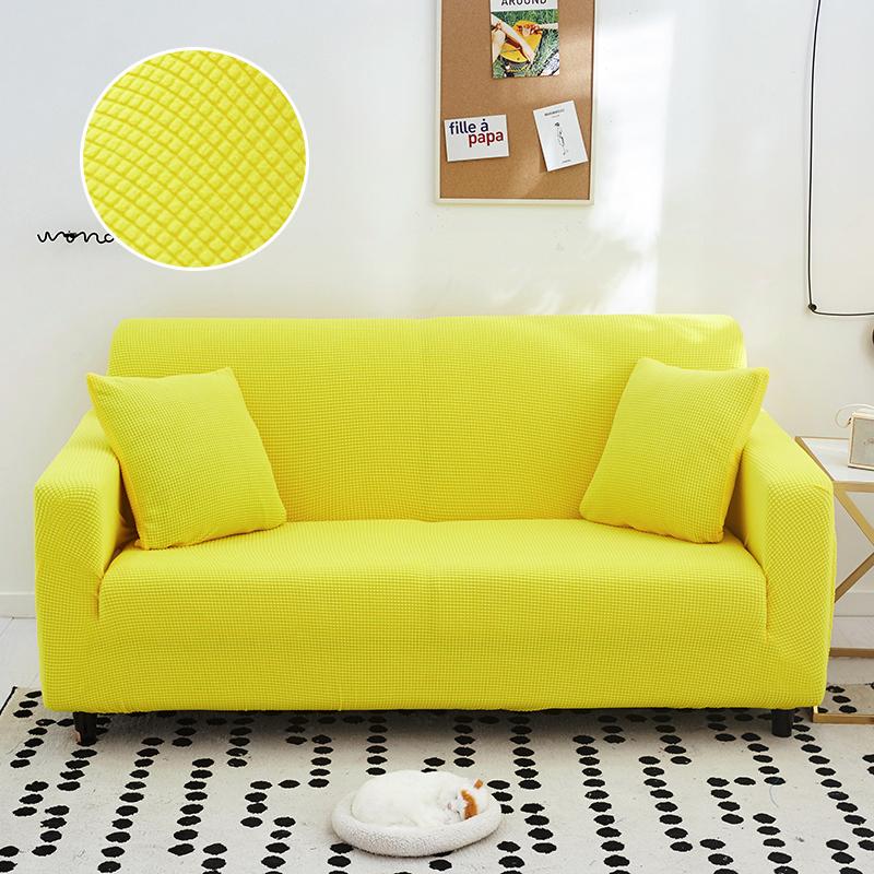 

Чехол для дивана, мягкий, с эластичной подошвой для детей, полиэстер, спандекс, жаккардовая ткань, мелкая клетка 1-seat 90-140cm жёлтый