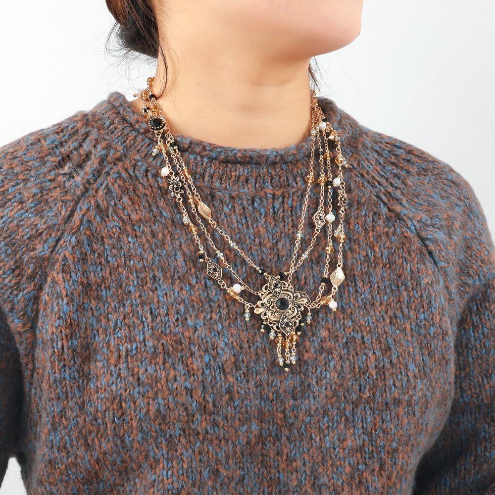 Lolita Headwear Necklace Dual-use Elegant Luxury Baroque Headwear Necklace Sacred Hair Ornaments Ethnic Style Jewelry Cosplay