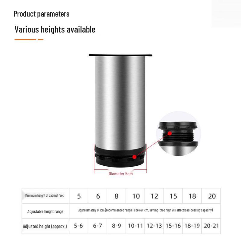 Adjustable Stainless Steel Furniture Legs - Sofa, Coffee Table, TV Cabinet Support