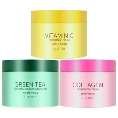 Luxtree Large Capacity Moisturizing Cream 100ml Vitamin/Collagen/Green Tea Vitamin C Whitening Cream 1+1 100ML 2pcs