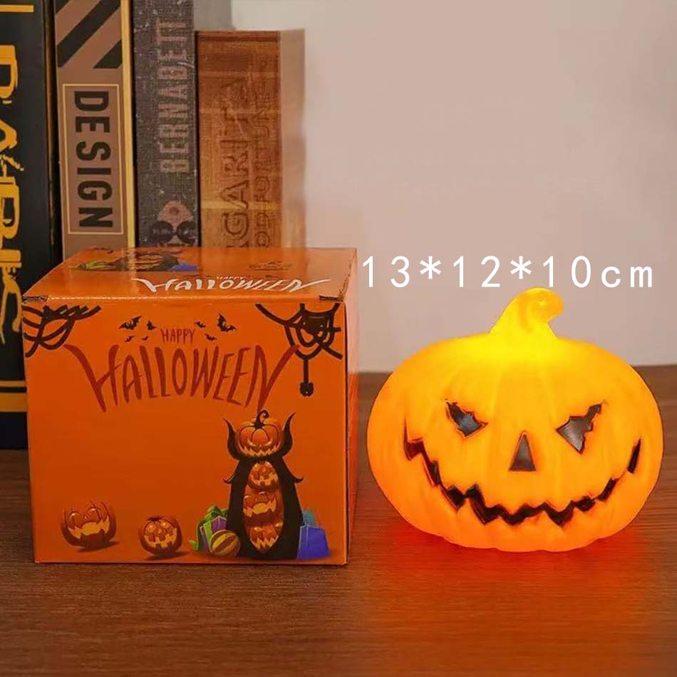 Felinar cu dovleac LED de Halloween Lampă cu lumină LED Recuzită pentru casă Bar Decor de Halloween Felinar LED Amenajare scenă Decorațiune pentru casă
