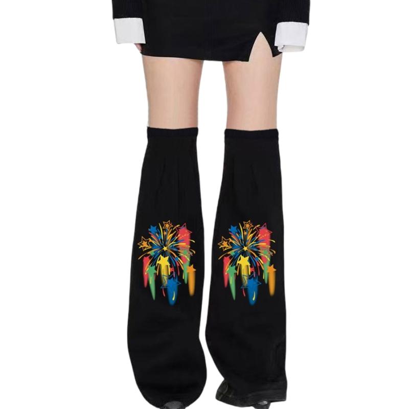 Womens Flared Long Leg Socks Subcultures Leg Warmers Harajuku Punk Boot Socks Fashion Baggy Cuffs Ankle Heap Socks 1