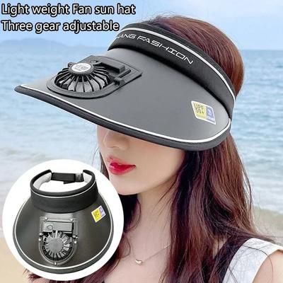 Fashion Outdoor Sun Protection Hat Summer Large Brim USB Charging Fan Sun Visor for Men and Women
