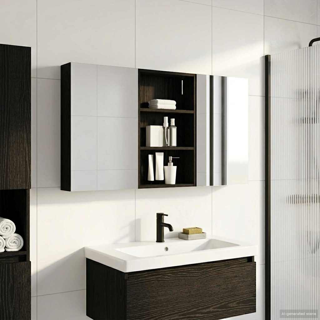 Bathroom Cabinet Set 3 Pcs 120 X 10.5 X 60.5 Cm Engineered Wood