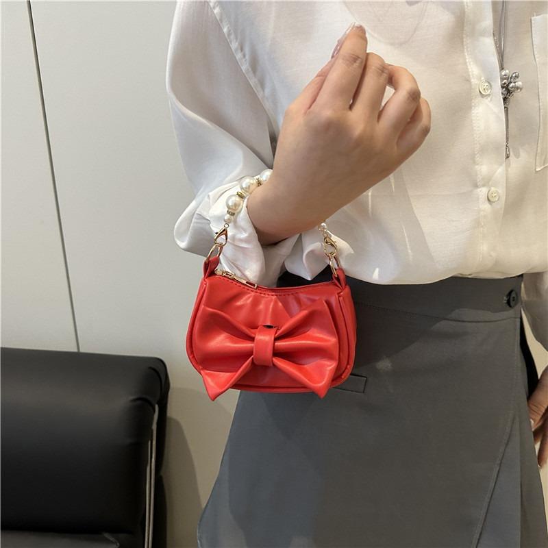 Fashiable and Versatile Mini Bag, Casual Commuting Handbag, 2026 New Korean Versi Pearl Bow Bags