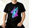 Groovy Protogen Brust Linienzeichnung Anime Grafik Unisex T-Shirt Streetwear Y2K Furry Cosplay Ästhetik Cyber Kawaii Gamer Kleidung T-Shirt
