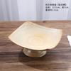 Chinese Retro Glazed Ceramic Plate High Foot Fruit Dish Japanese Zen Tea Tray for Home
