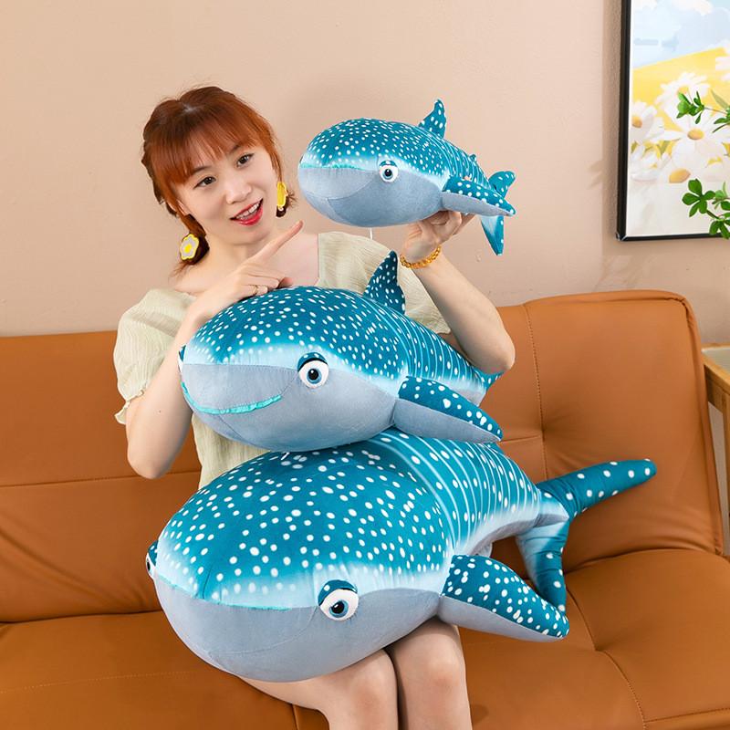 Animal de Pelúcia Realista Tubarão Brinquedo Macio Boneca Baleia Azul Para Amantes do Oceano