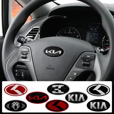 3D Aluminum Car Steering Wheel Interior Sticker Emblem For Sportage Ceed Sorento Cerato Optima Picanto Rio Soul Cadenza Niro
