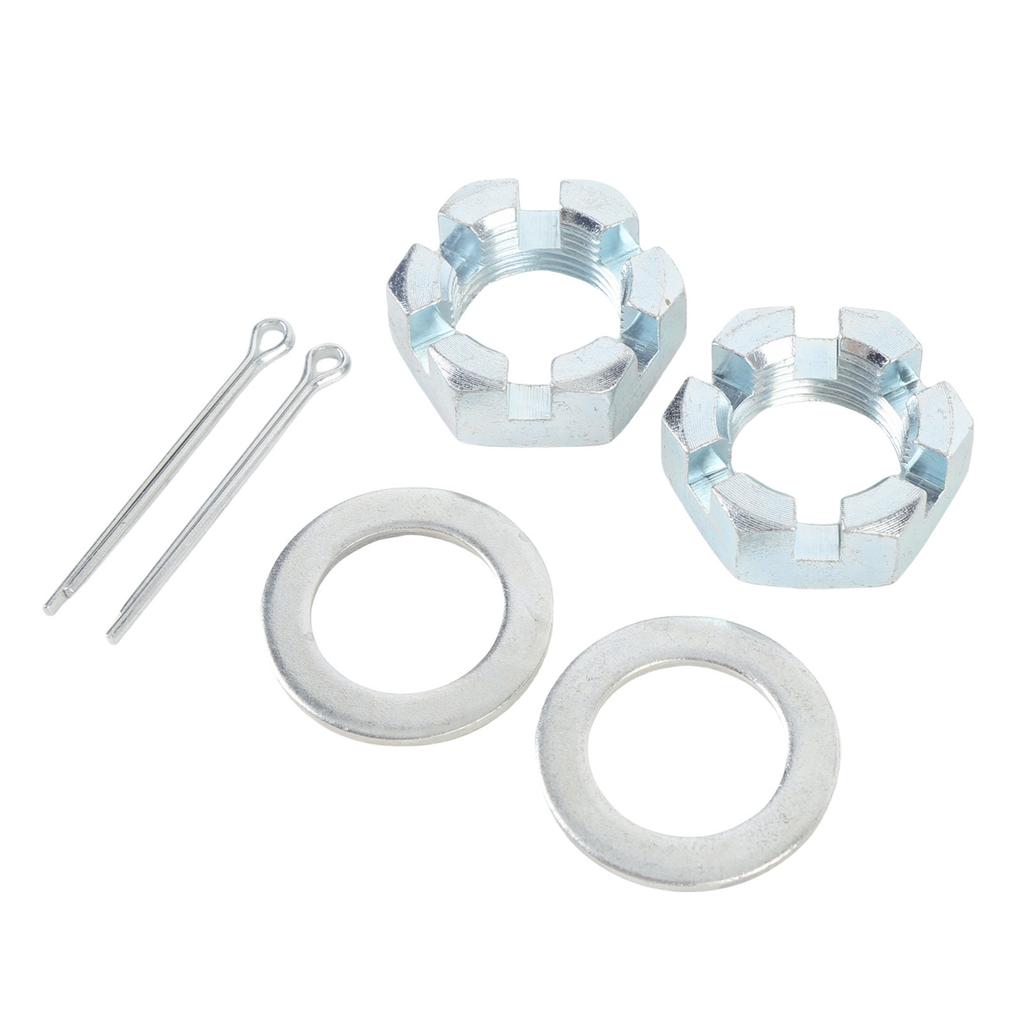 2 Sets Trailer Nut Kit with 1in Shaft Spindle Nuts 1in Washer 2.2in Cotter Pins Galvanized for 1in Shaft Spindle