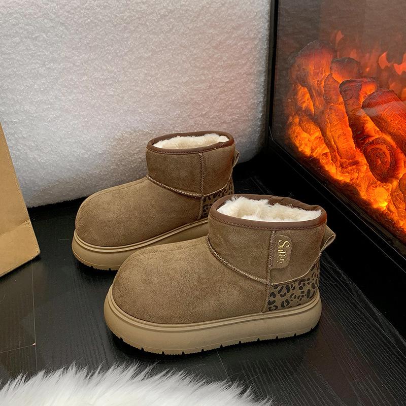 

Fleece high-top snow boots for women s 2025 winter new platform casual Korean version warm student cotton shoes versatile fashion 40