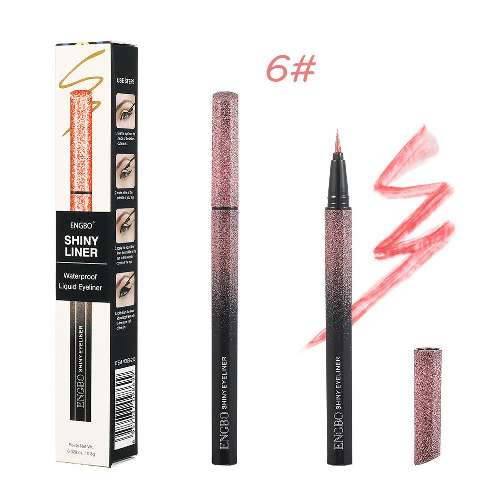 6 Pieces of Starlight Colored Eyeliner Pens with Different Colors Fast Drying Waterproof Sweat Resistant Makeup Resistant and Dream Eyeliner Pen