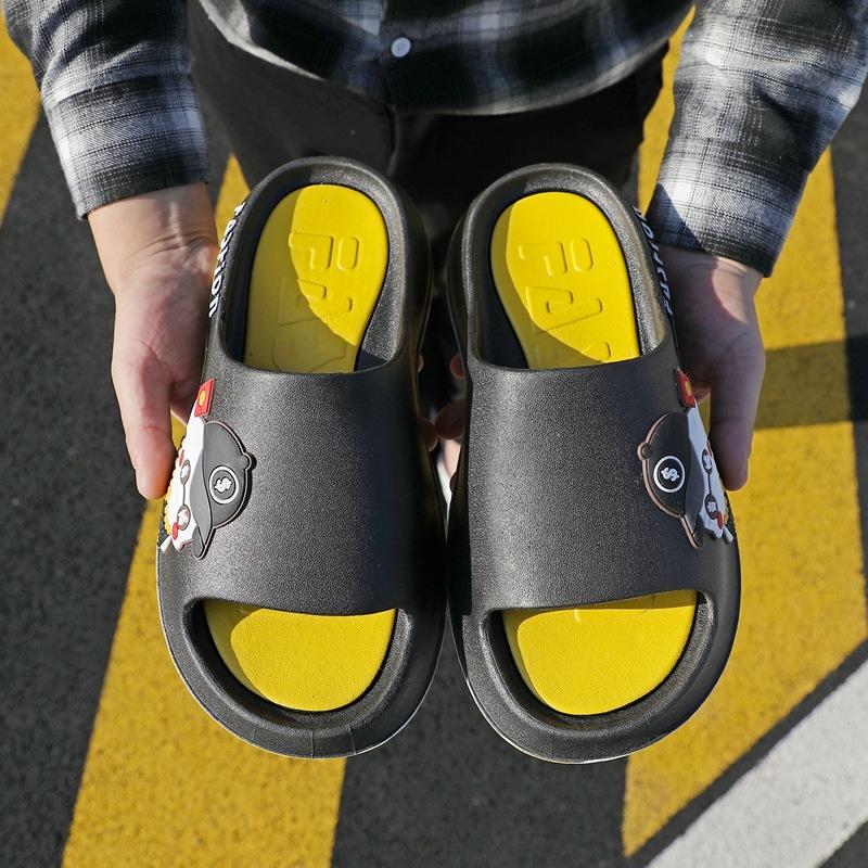 Men's slippers men's summer indoor home non-slip and deodorant couple bathing home cool slippers men's outer wear