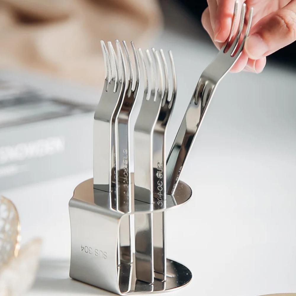 

Набор из 6 вилок для торта из нержавеющей стали 304, десертная вилка для обеденного стола