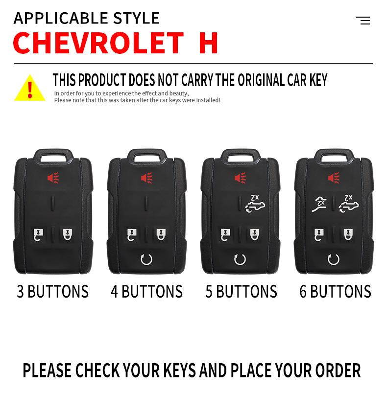 Car Key Case Cover Shell Fob For Chevrolet Colorado Silverado 1500 2500HD 3500HD GMC Yukon Sierra Canyon Keychain Accessories
