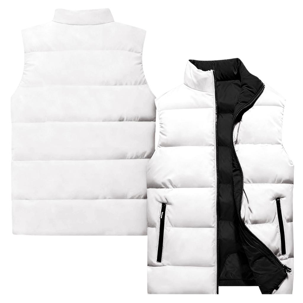 Ladies' Casual And Fashionable Sleeveless Vest Solid Color Cotton Jacket