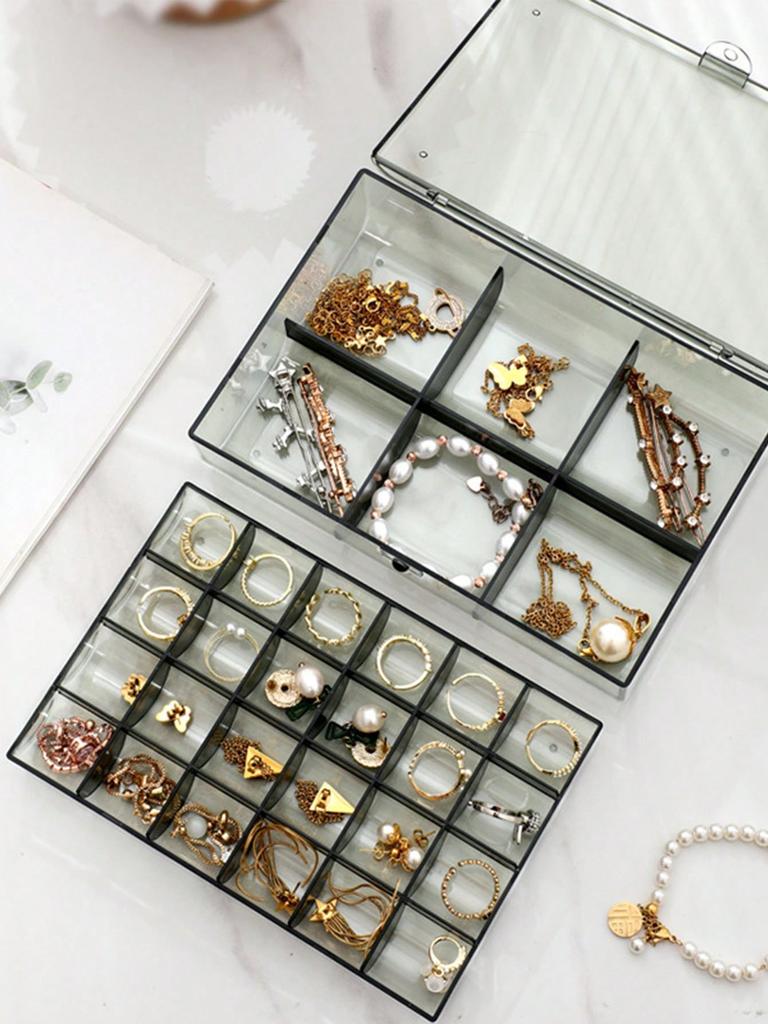 Stylish and Practical Jewelry Storage Box, Large-Capacity Organizer for Rings, Earrings and Necklaces