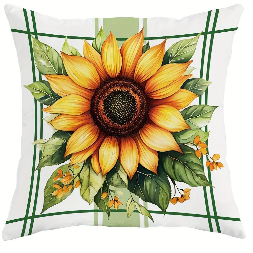 

Уютная наволочка с подсолнухами: Яркие цветы и искренние пожелания для дома, наволочка для подушки дивана и кресла, украшение комнаты 16x16in 40x40cm