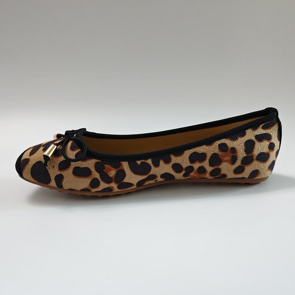 Women Classic Leopard Ballet Flats Square Toe Non-slip Flat Casual Slip-on Lightweight Shoes Daily Wear Plus Size 42