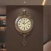 European Aesthetic Wall Clock Art Design Living Room Retro Clock Wall Hanging Light Luxury Reloj De Pared Home Decorations