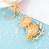 Owl-Shaped Keychain with Enamel Accents Sparkling Rhinestone Car Key Ring for Women Wisdom Symbol Pendant for Bags Keys