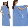 Plus Size Women's Wearable Towel Robe - Strappy, Absorbent Bathrobe for Home Use