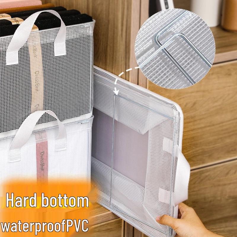 Foldable Wardrobe Organizer: Large Capacity, Transparent Storage Box for Clothes