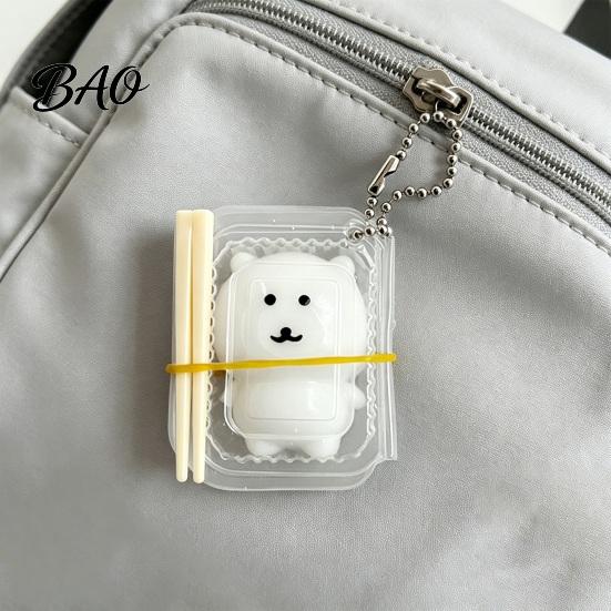 Sensory Bear Toy 1/2/3Pcs Stress Relief with Clear Box & Chopsticks, Cartoon Bento Slow Rebound Squeeze Toy, Rising for Anxiety Reduction