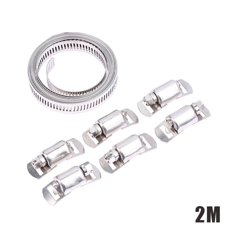 

304 Stainless Steel Hose Clamps Strap Assortment Kit Diy Adjustable Large Worm Gear Clip Clamp Fasteners Fuel Line A1