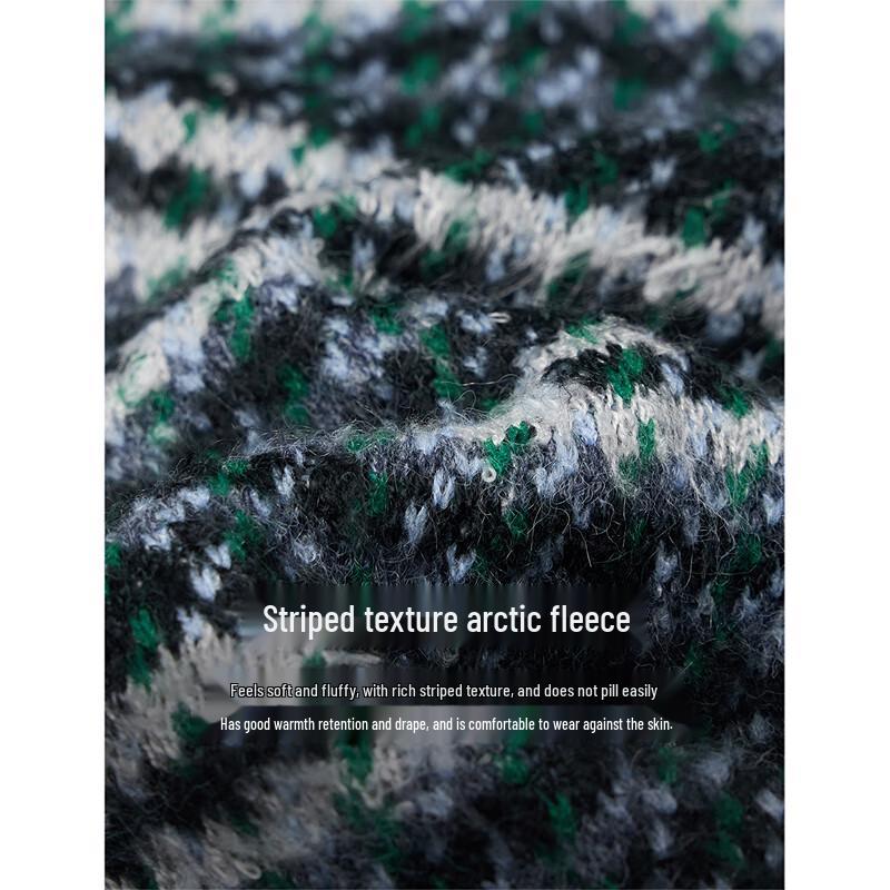 INMAN Women's Retro Color-Block Striped Long Sleeve Sweater