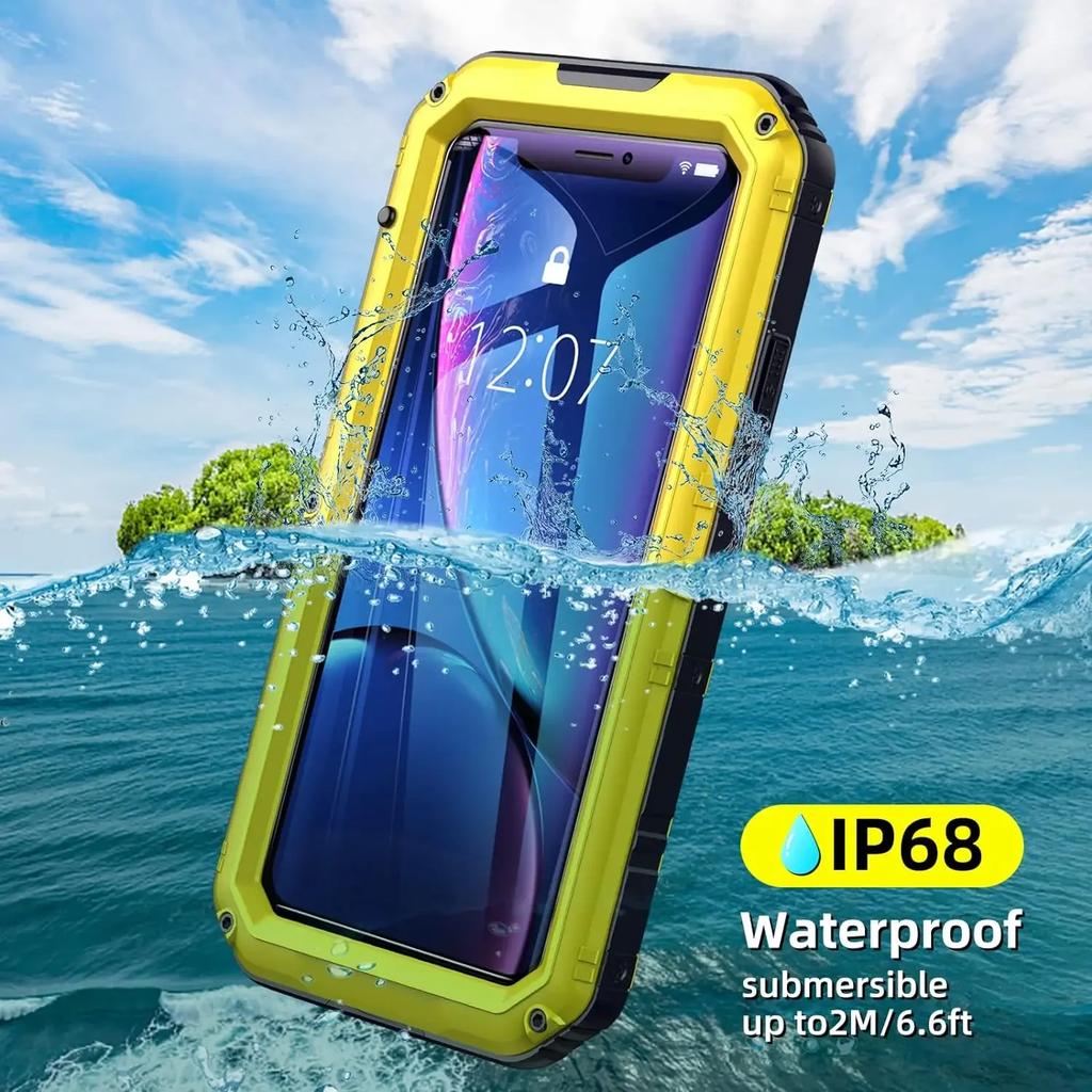 Per iPhone Air 17 16e 15 14 13 12 11 Pro Max XS XR 7 Plus Subacquea IP68 Robusta in Metallo Alluminio Custodia Impermeabile Pellicola Protettiva Schermo