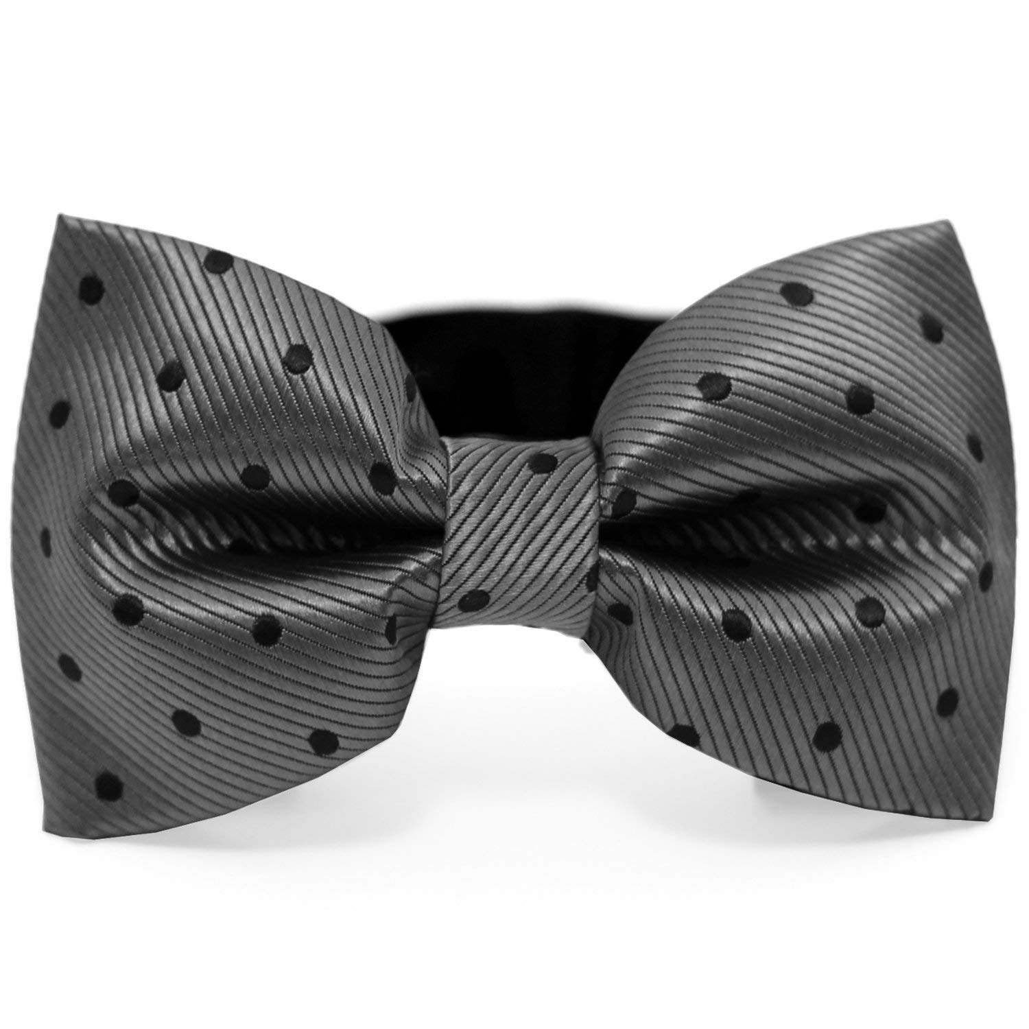 [WANDM] Галстук-бабочка, горошек, оружейно-серый