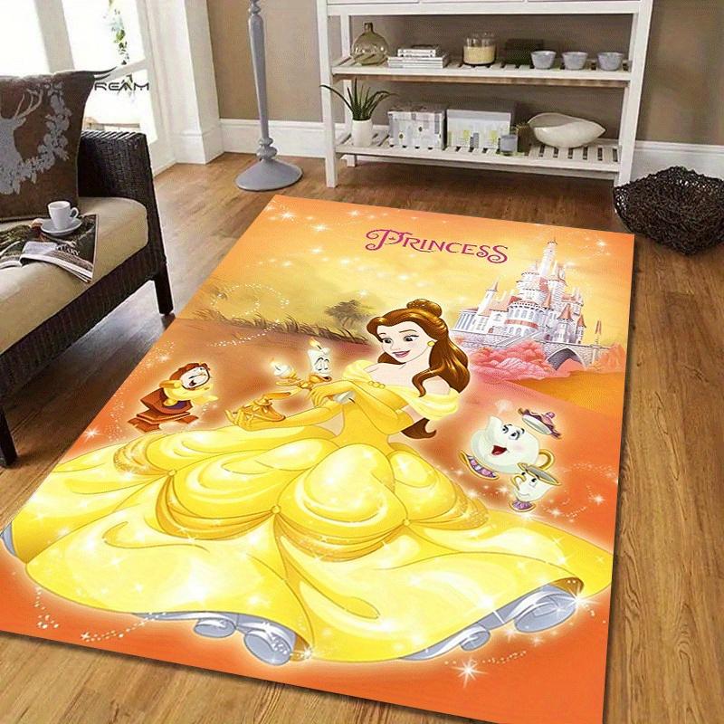 1pc Beauty and The Beast Pattern Area Rug Soft Flannel Floor Mat for Living Room,Office,Bedroom and Carpet,Sofa Coffee Table Floor Mat