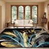 Modern Plant Pattern Large Living Room Rug Non-slip Flower Design Sofa Table Mat Soft Bedroom Decoration Aesthetic Rug Washable