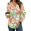 Women's Fashion Hoodies V Neck Long Sleeve Christmas Printed Drawstring Casual Loose Pullover Tops