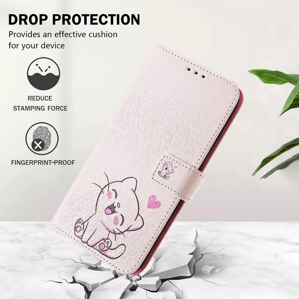 Bunte Zeichnung Wallet Hülle für iPhone 11 12 13 Pro Max Mini XR XS 10 X Stoßfest Ständer Kartenhalter Riemen Flip Handyhülle