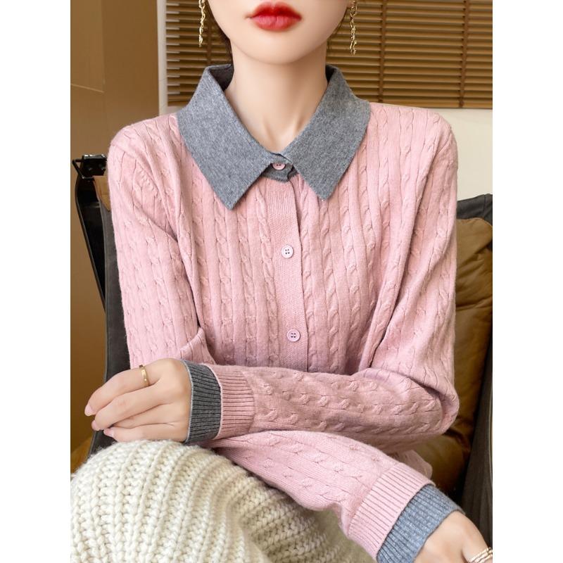 DAFIFY Maglioni a collo alto a maniche lunghe con stampa tinta unita, casual, autunno inverno da donna