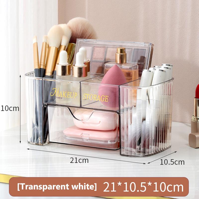 Cosmetic Desktop Storage Box Multi-Compartment Drawer Type Household Dustproof Simple Transparent Organizing Shelf