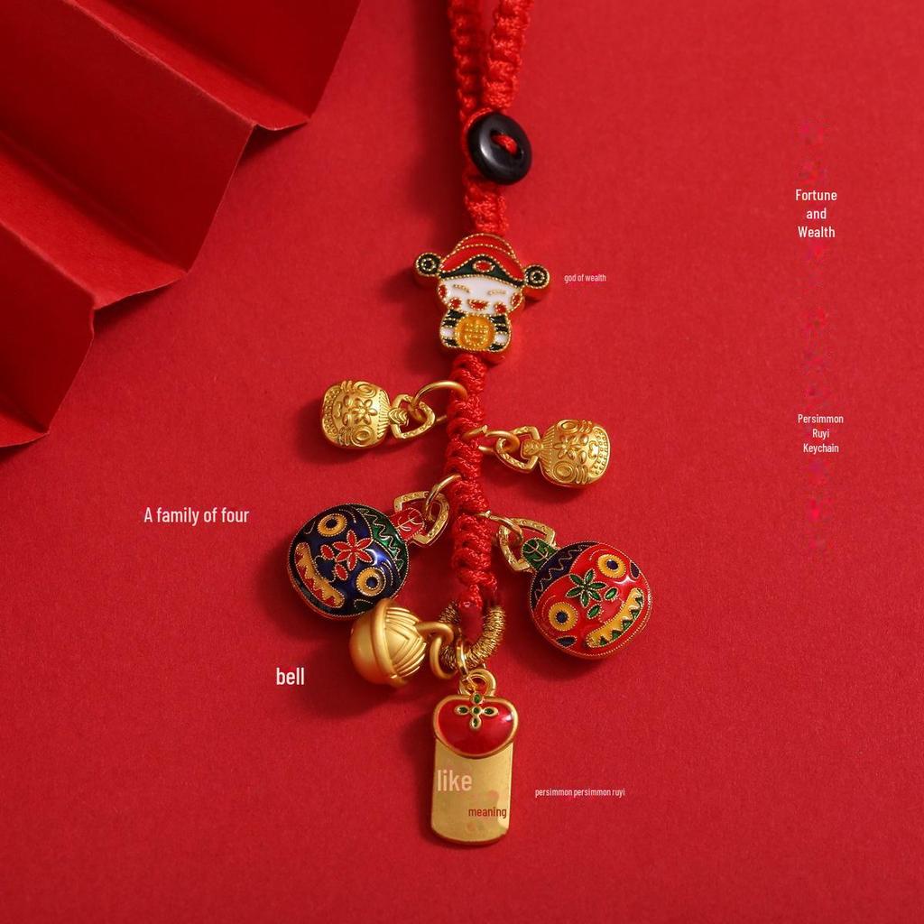 Ancient Gold Keychain Pendant: God of Wealth Swallowing Gold Design